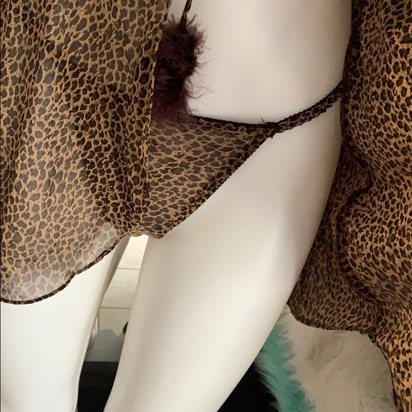 Íntimo amore Babydoll lace cheetah print w panty - Picture 3 of 4